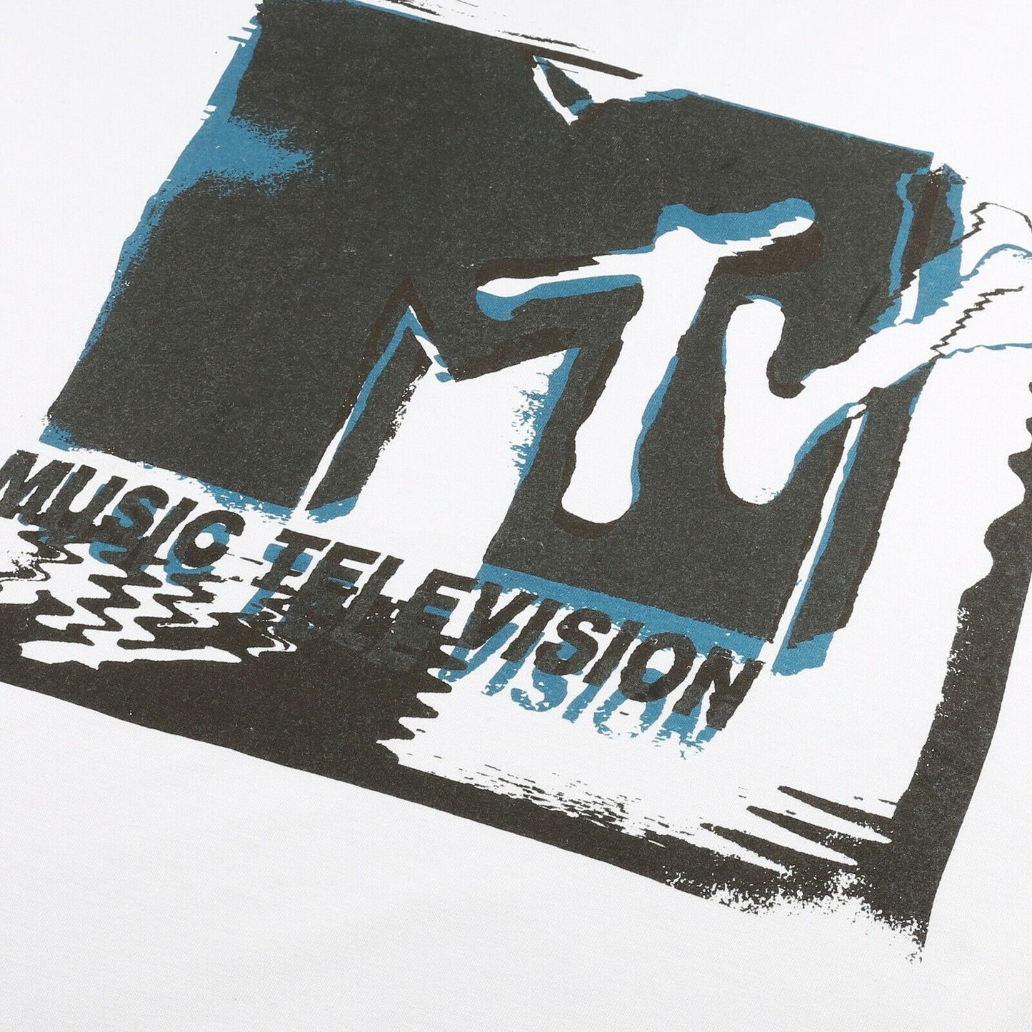 White - Side - MTV Womens-Ladies Glitch T-Shirt
