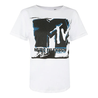 White - Front - MTV Womens-Ladies Glitch T-Shirt