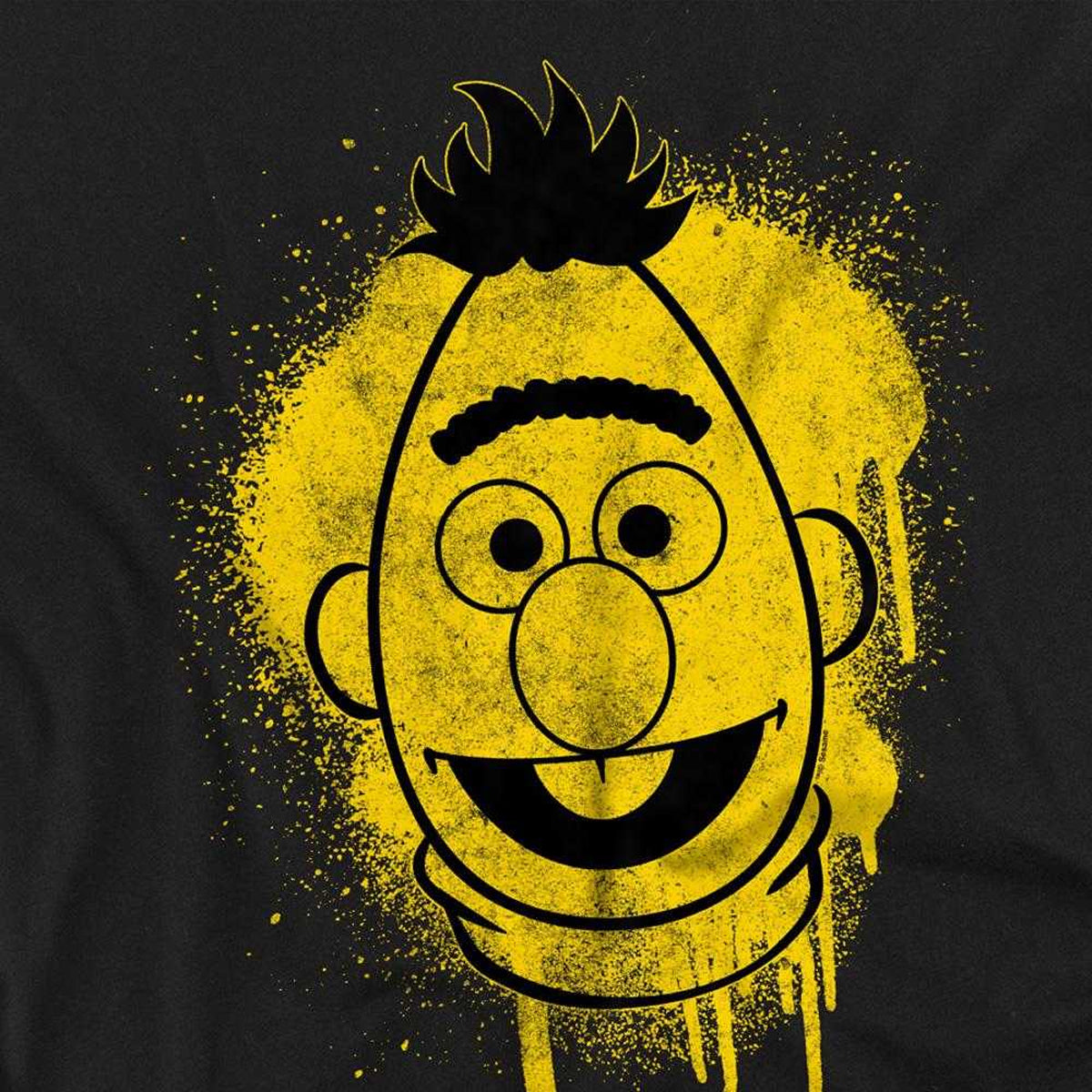 Black - Side - Sesame Street Unisex Adult Bert Graffiti Long-Sleeved T-Shirt