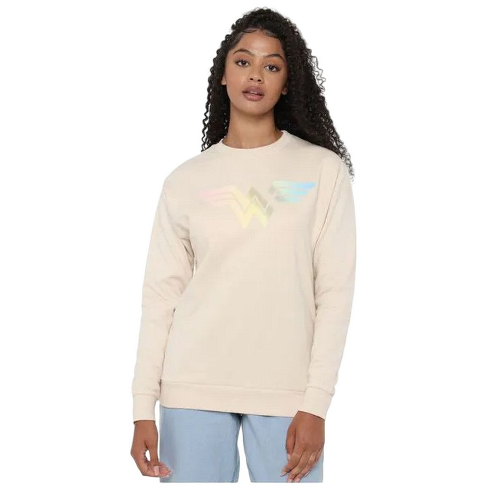 Stone - Side - Wonder Woman Womens-Ladies Gradient Logo Sweatshirt
