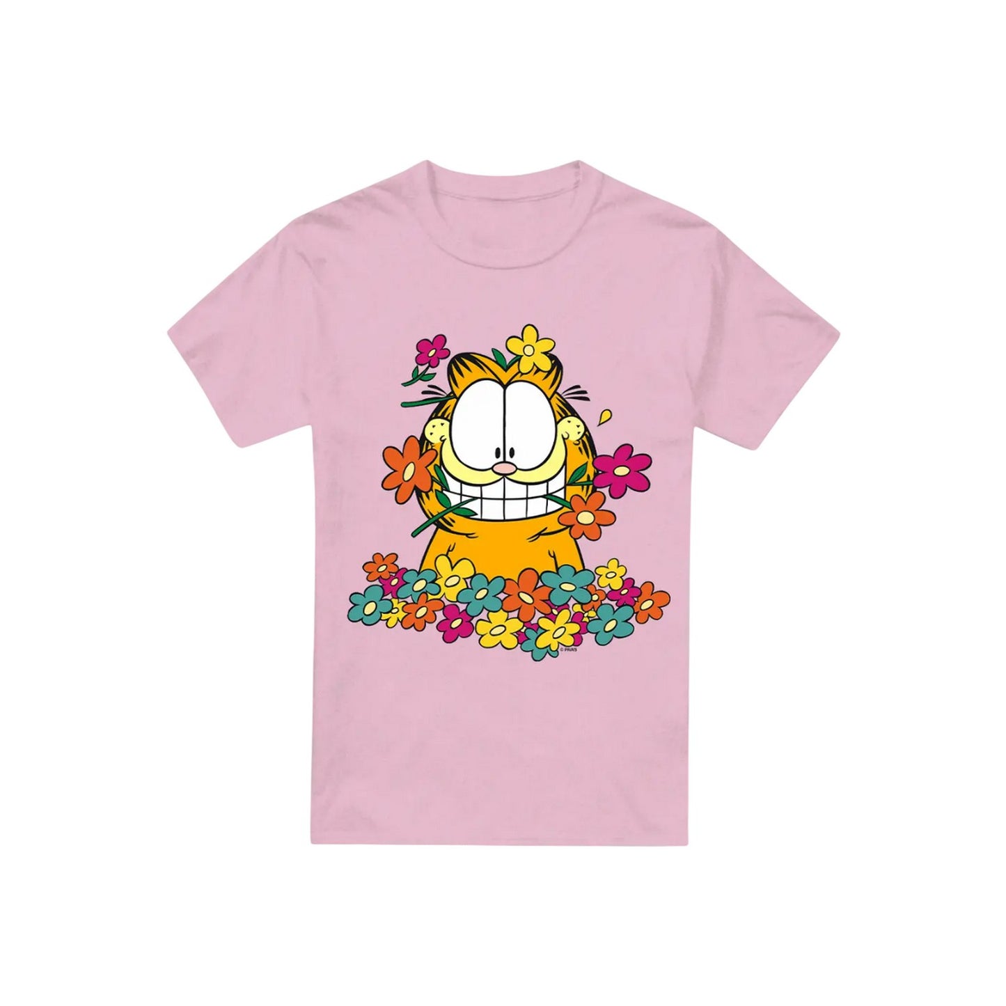 Pink - Front - Garfield Unisex Adult In The Garden T-Shirt