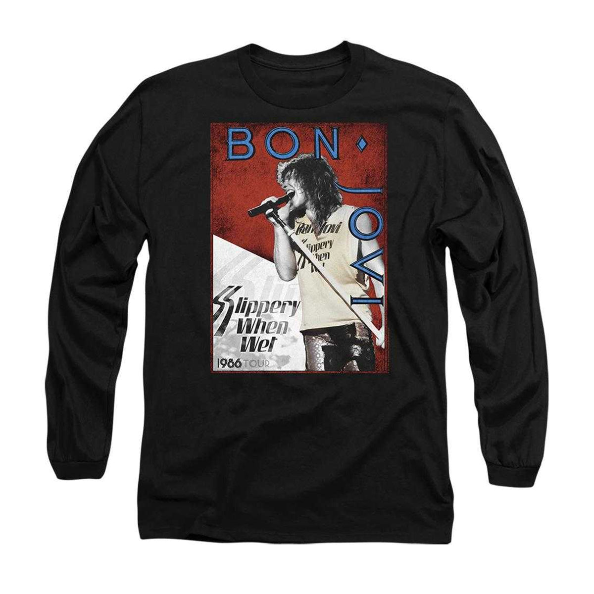 Black - Front - Bon Jovi Unisex Adult 86 Tour Long-Sleeved T-Shirt
