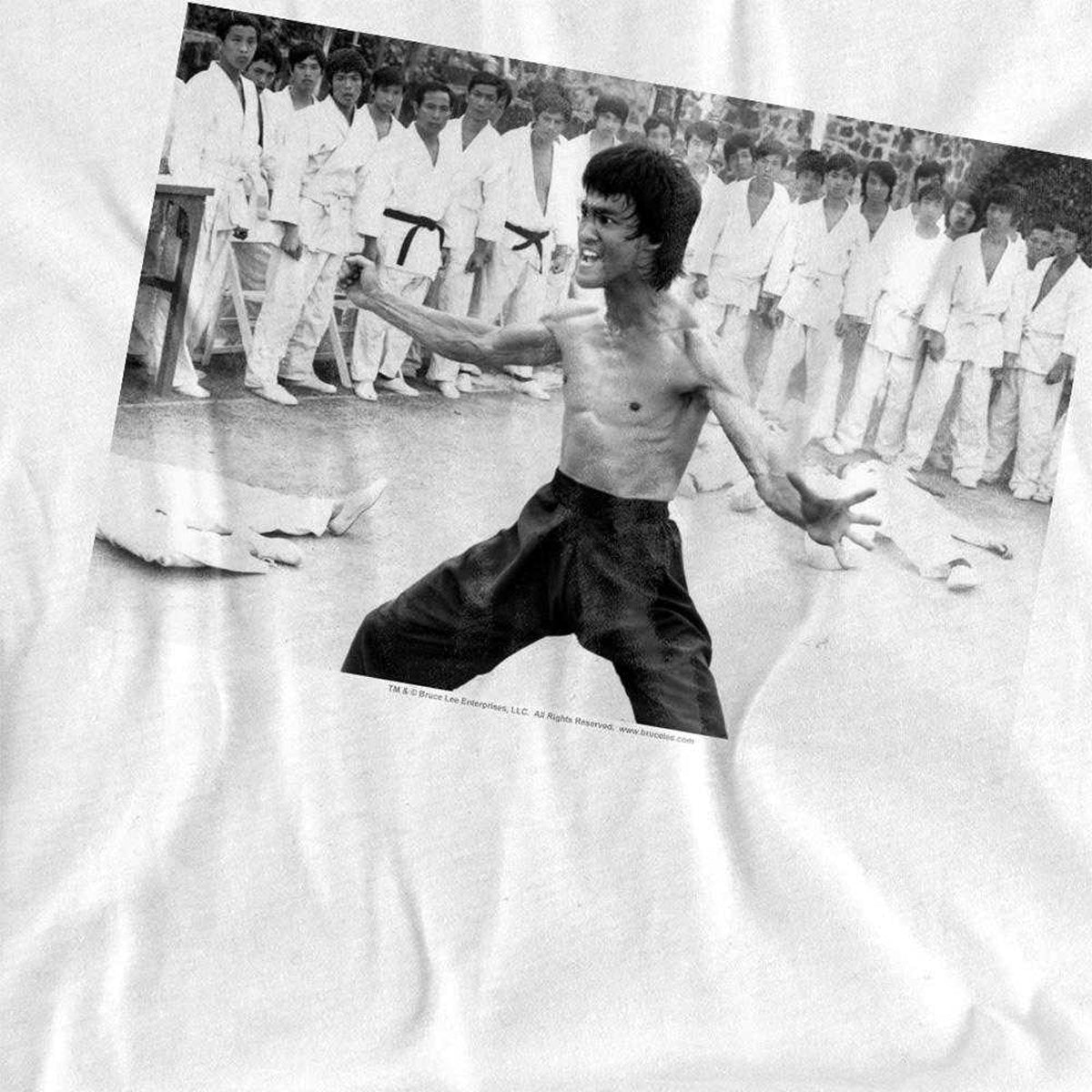 White - Side - Bruce Lee Unisex Adult Triumphant Ringer T-Shirt