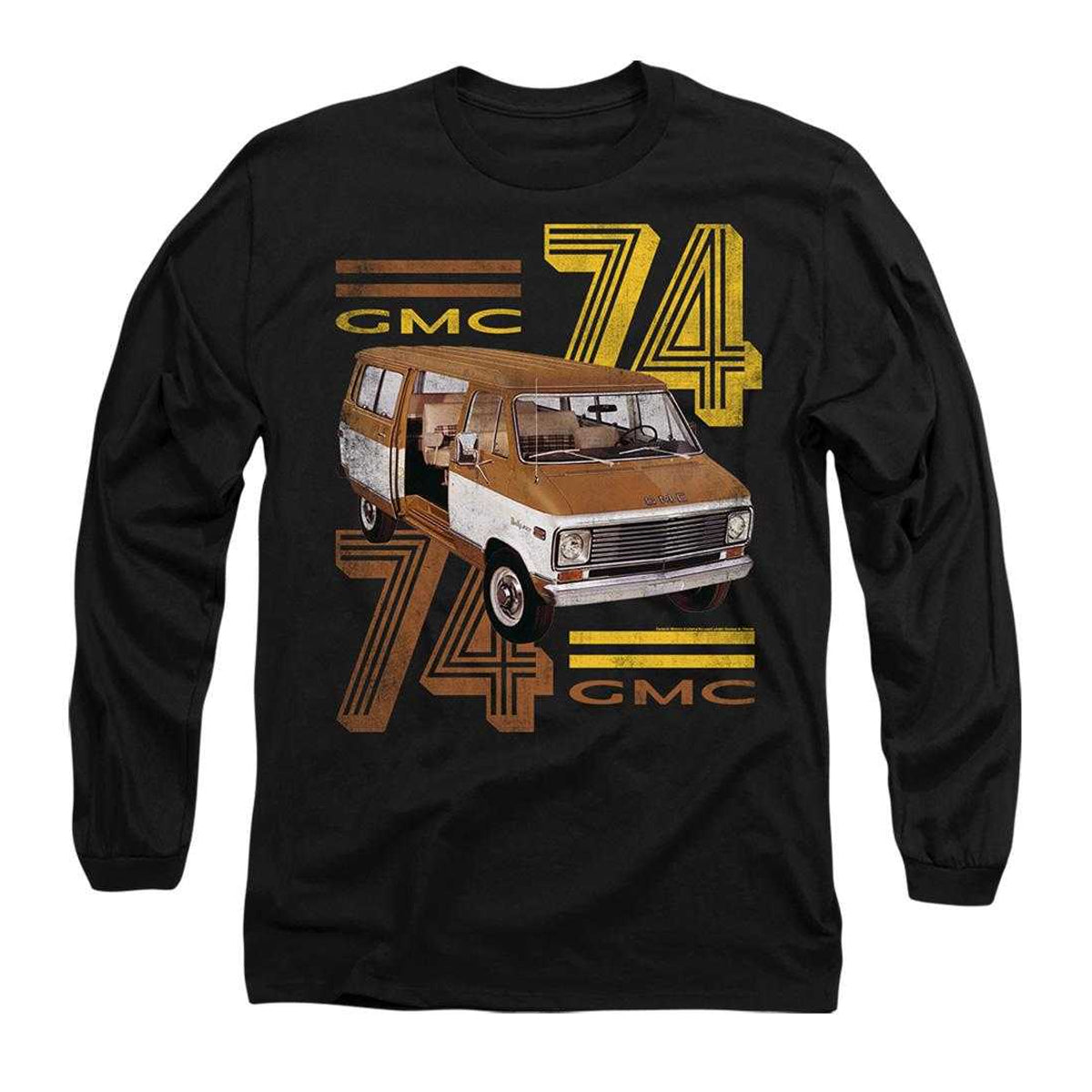 Black - Front - GMC Unisex Adult 74 Long-Sleeved T-Shirt
