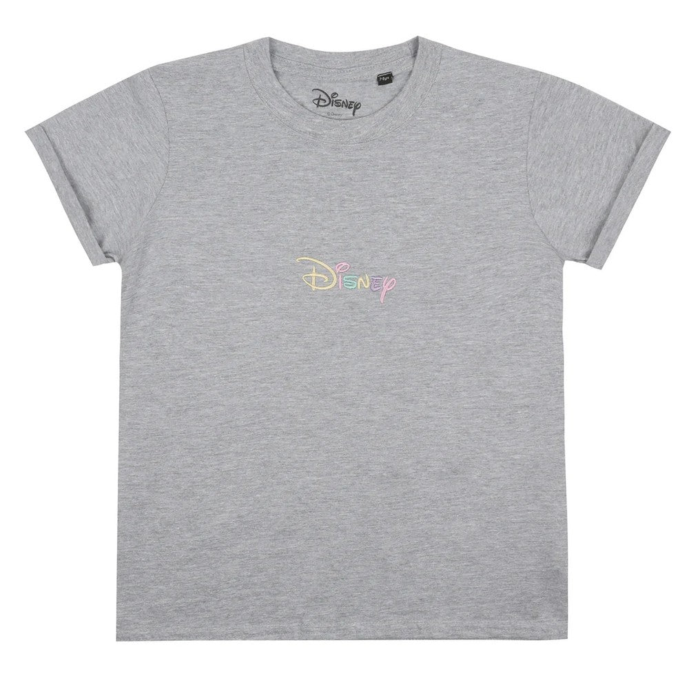 Sports Grey - Front - Disney Girls Rainbow Logo Marl T-Shirt