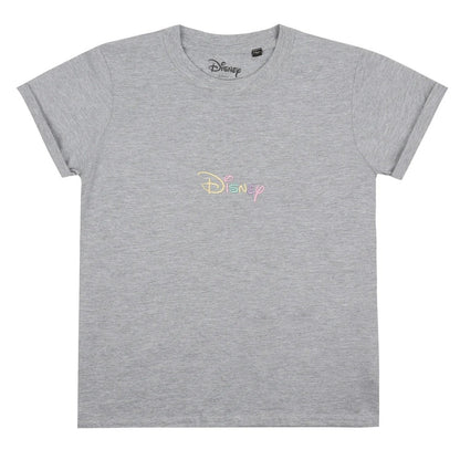 Sports Grey - Front - Disney Girls Rainbow Logo Marl T-Shirt