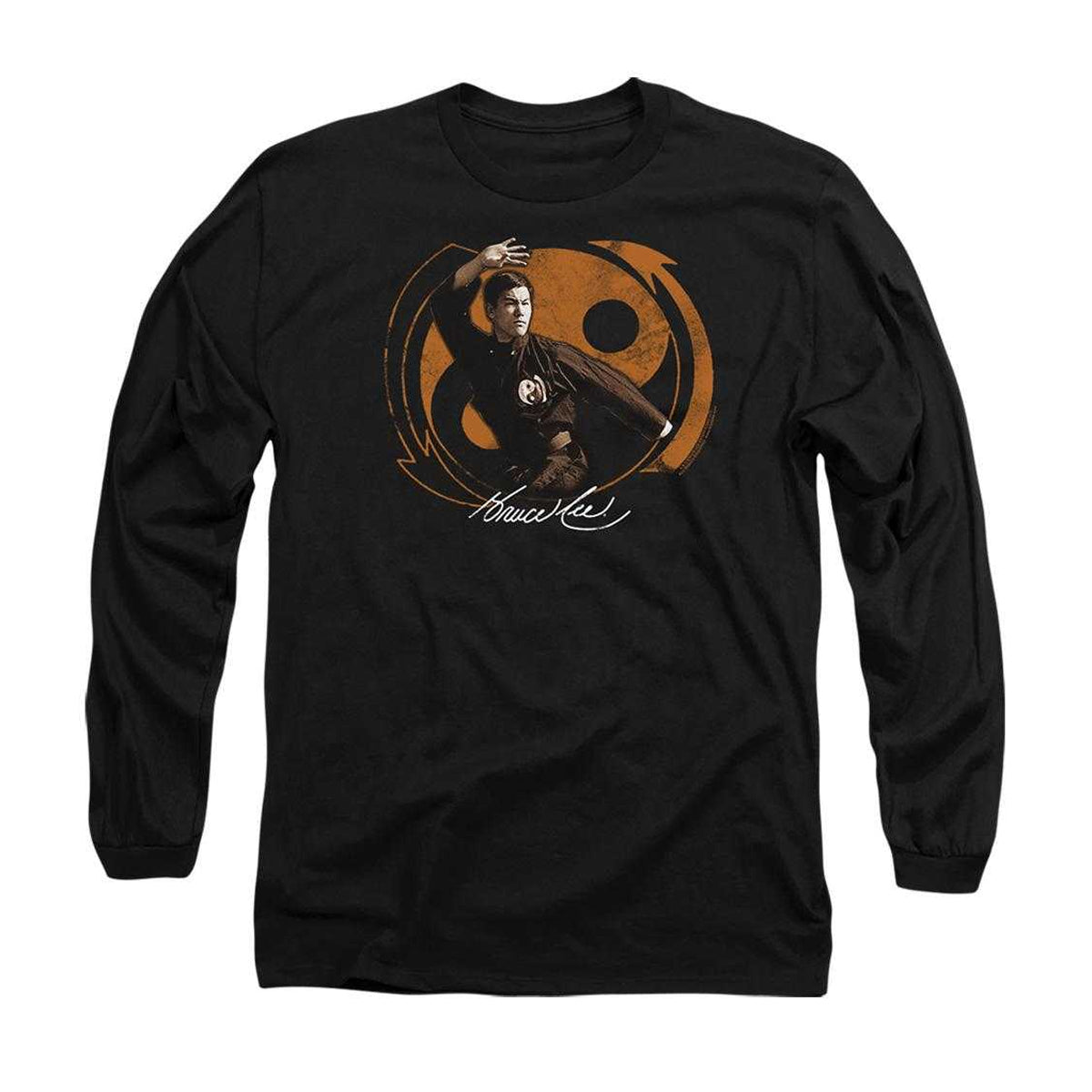 Black - Front - Bruce Lee Unisex Adult Jeet Kun Do Pose Long-Sleeved T-Shirt