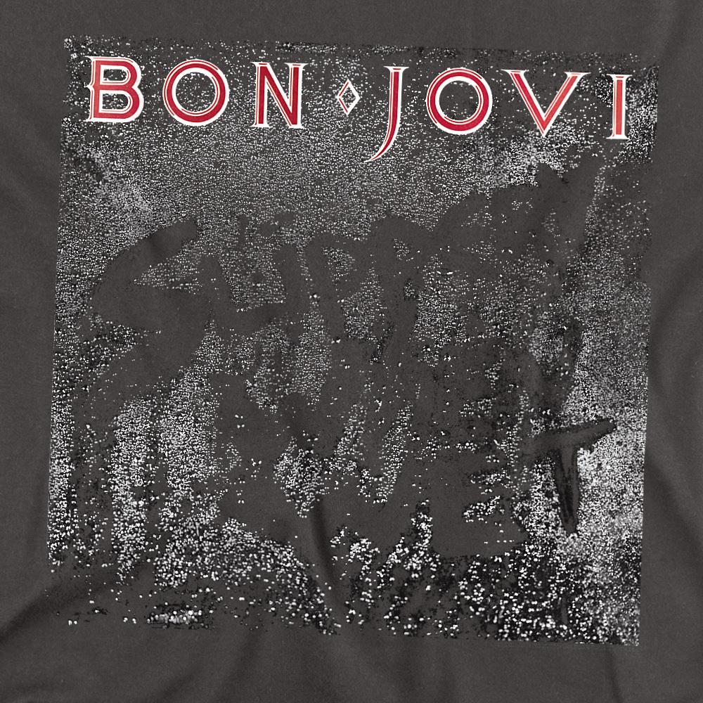 Charcoal - Back - Bon Jovi Unisex Adult Slippery Cover T-Shirt