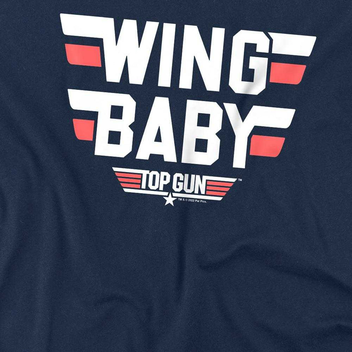 Navy - Side - Top Gun Unisex Adult Wing Baby T-Shirt