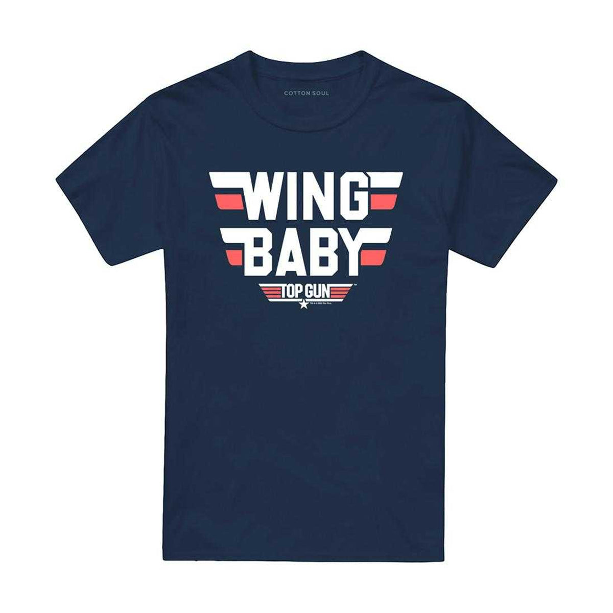 Navy - Front - Top Gun Unisex Adult Wing Baby T-Shirt