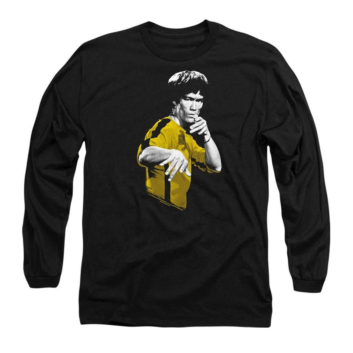 Black - Front - Bruce Lee Unisex Adult Suit Of Death Long-Sleeved T-Shirt