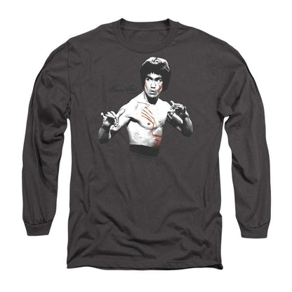 Charcoal - Front - Bruce Lee Unisex Adult Final Confrontation Long-Sleeved T-Shirt