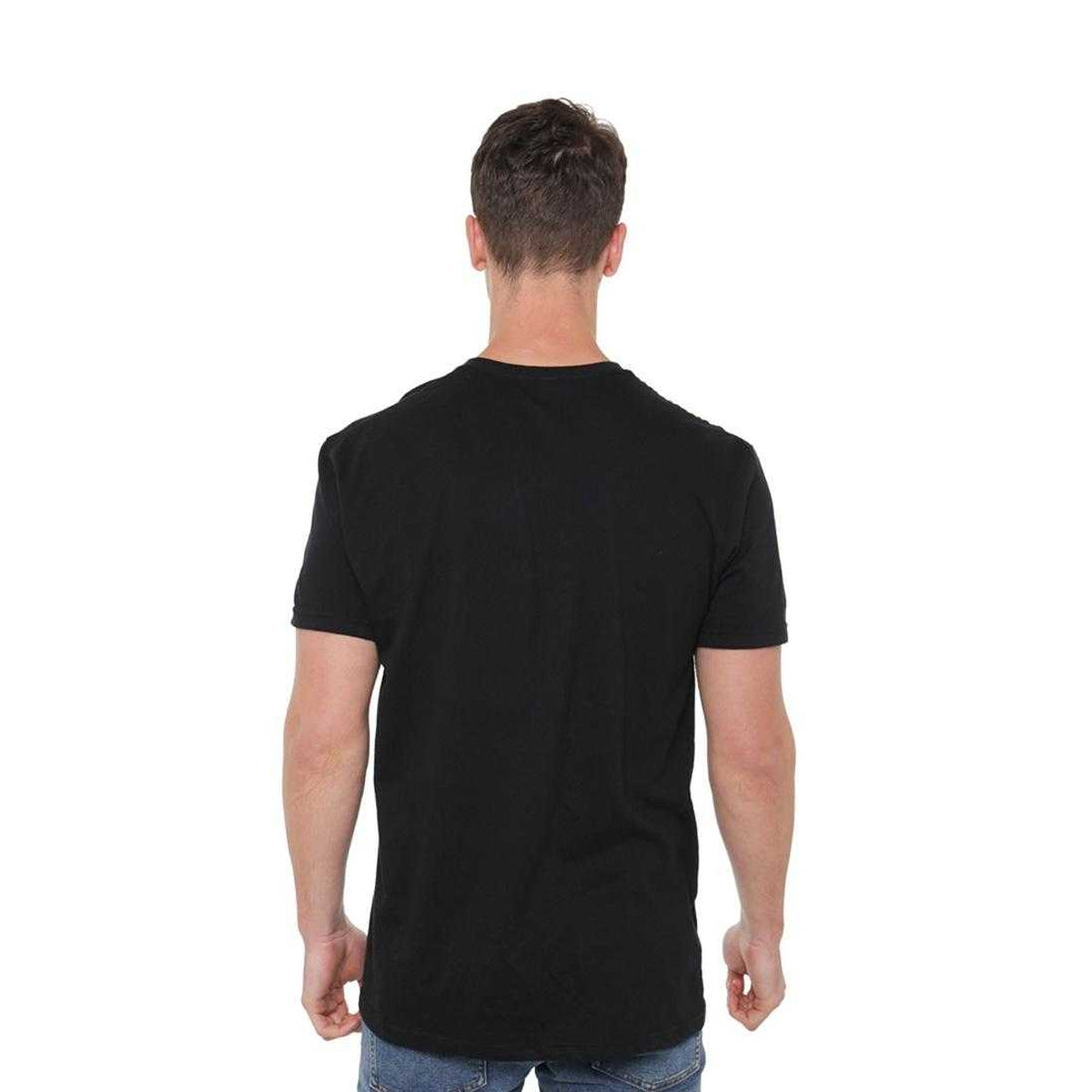 Black - Pack Shot - MTV Unisex Adult Neon Rocker Logo T-Shirt