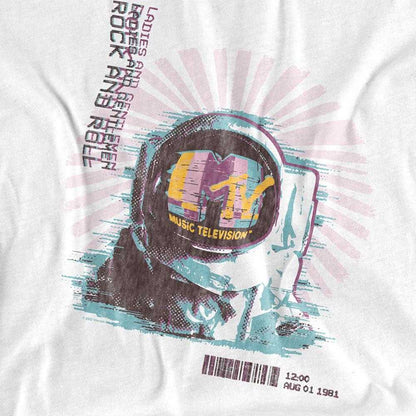 White - Side - MTV Unisex Adult Ladies And Gentlemen Spaceman T-Shirt
