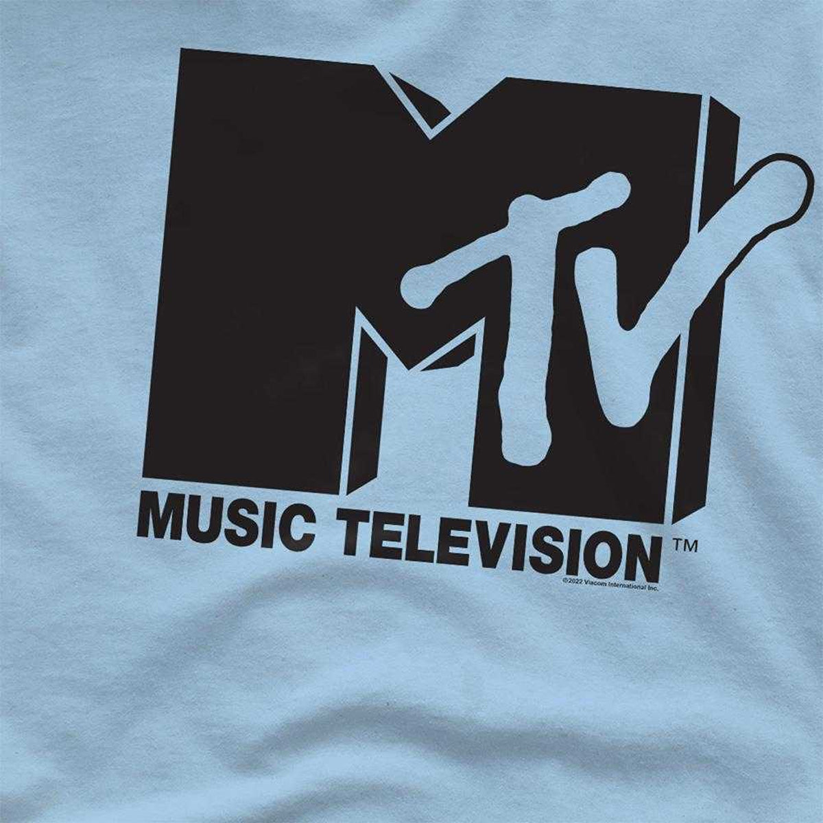 Light Blue - Side - MTV Unisex Adult Original Logo T-Shirt