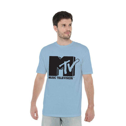 Light Blue - Lifestyle - MTV Unisex Adult Original Logo T-Shirt