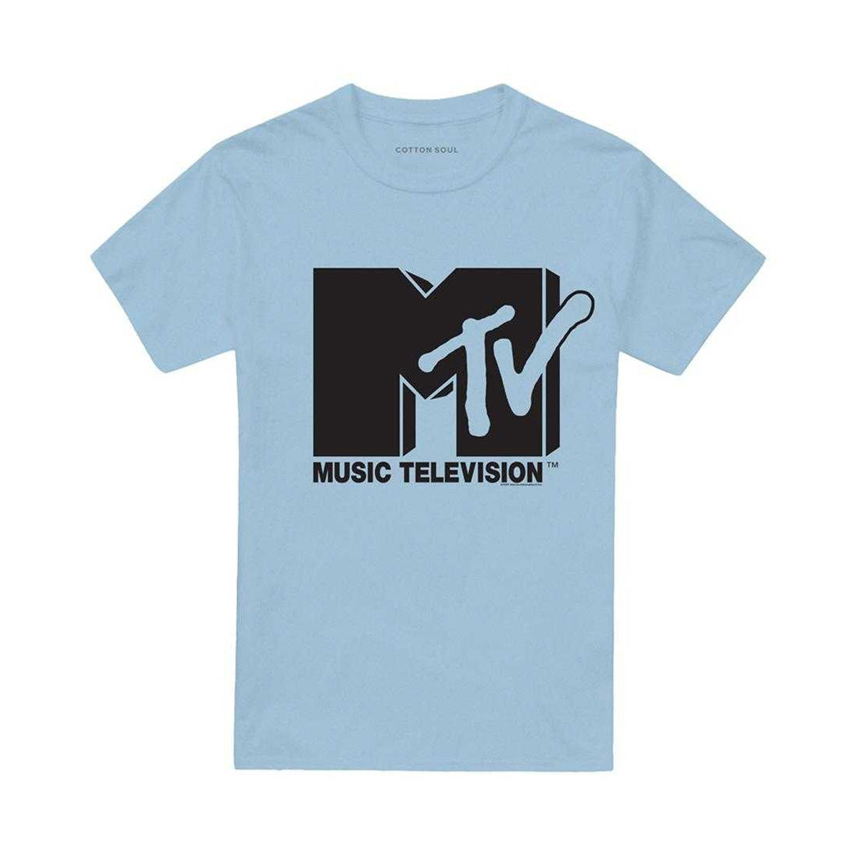 Light Blue - Front - MTV Unisex Adult Original Logo T-Shirt