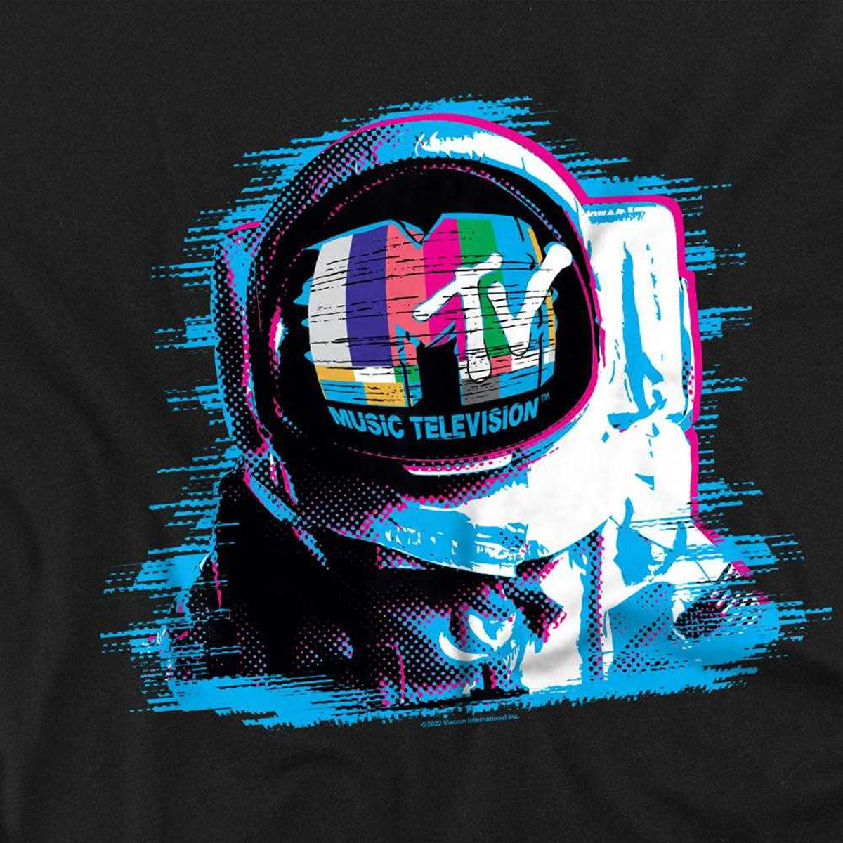 Black - Side - MTV Unisex Adult Space Man T-Shirt