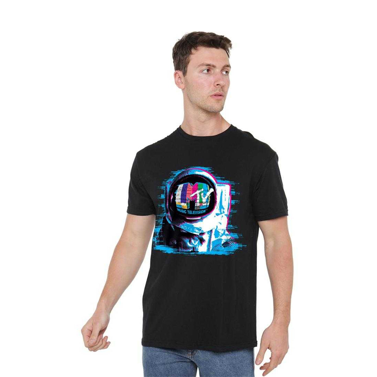 Black - Lifestyle - MTV Unisex Adult Space Man T-Shirt