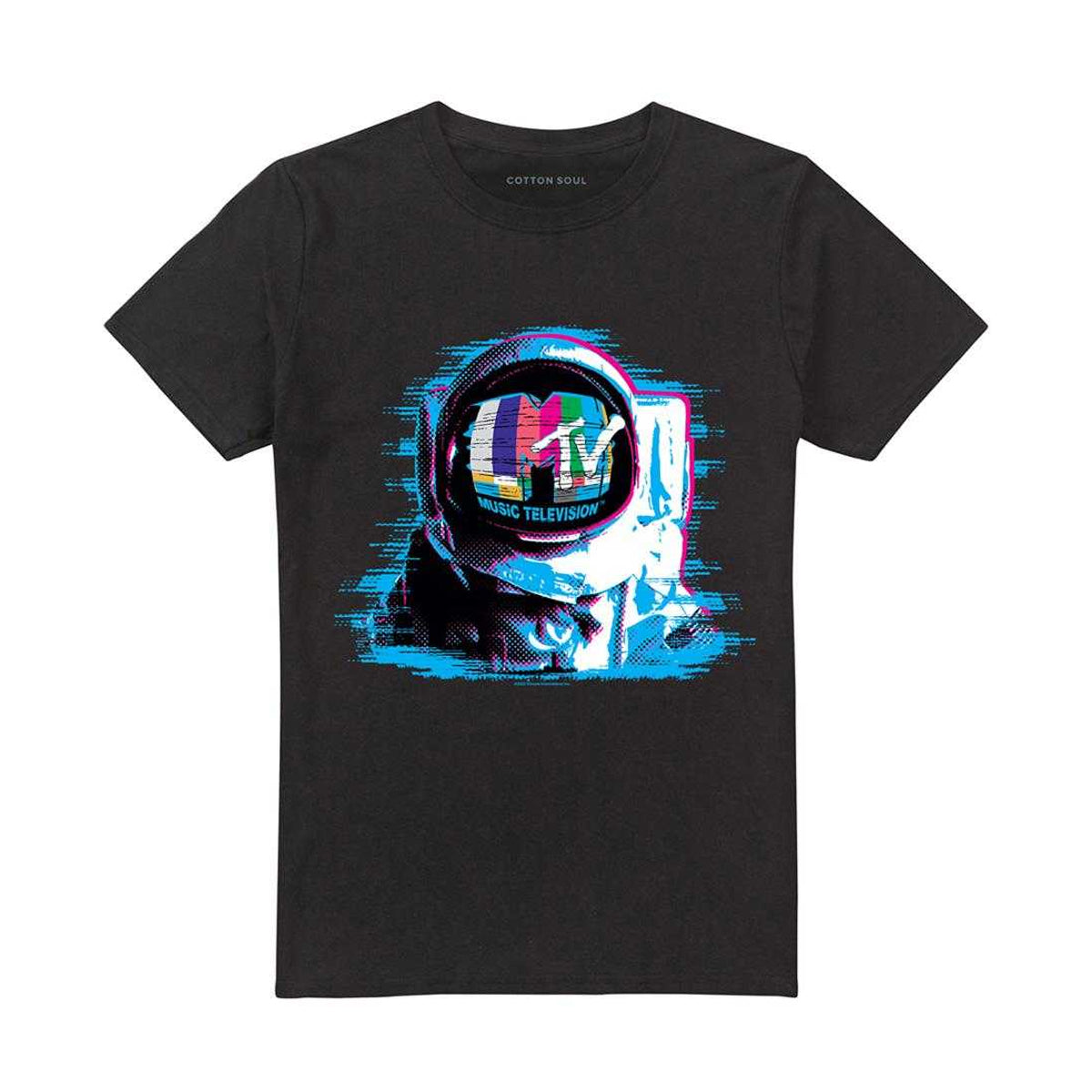 Black - Front - MTV Unisex Adult Space Man T-Shirt
