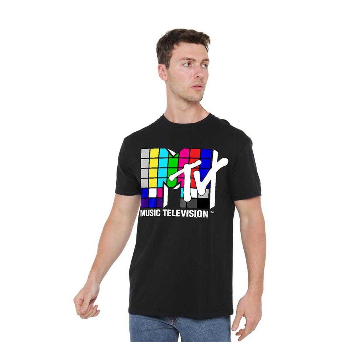Black - Lifestyle - MTV Unisex Adult Rubik´s Cube Logo T-Shirt