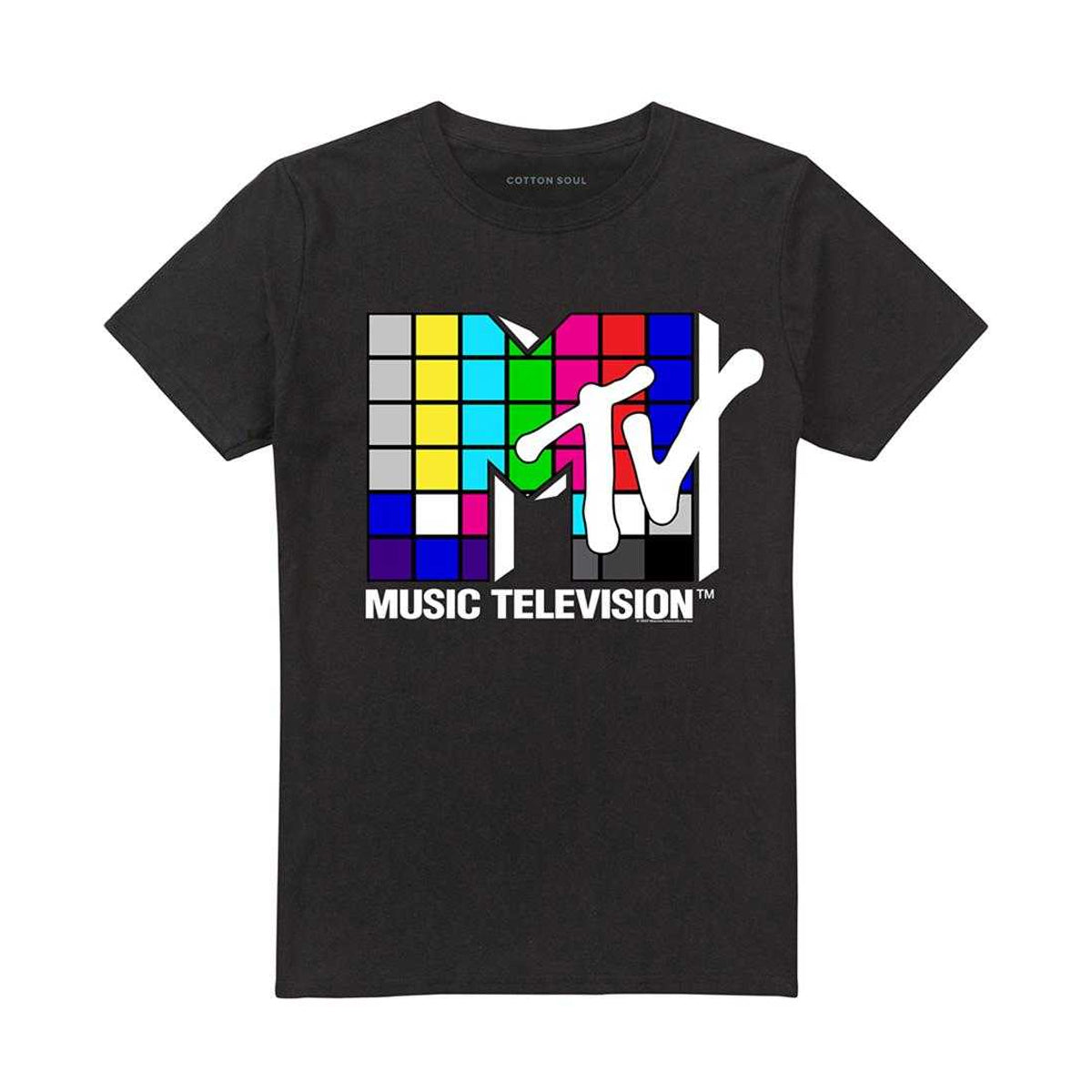 Black - Front - MTV Unisex Adult Rubik´s Cube Logo T-Shirt