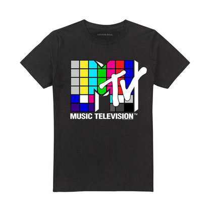 Black - Front - MTV Unisex Adult Rubik´s Cube Logo T-Shirt