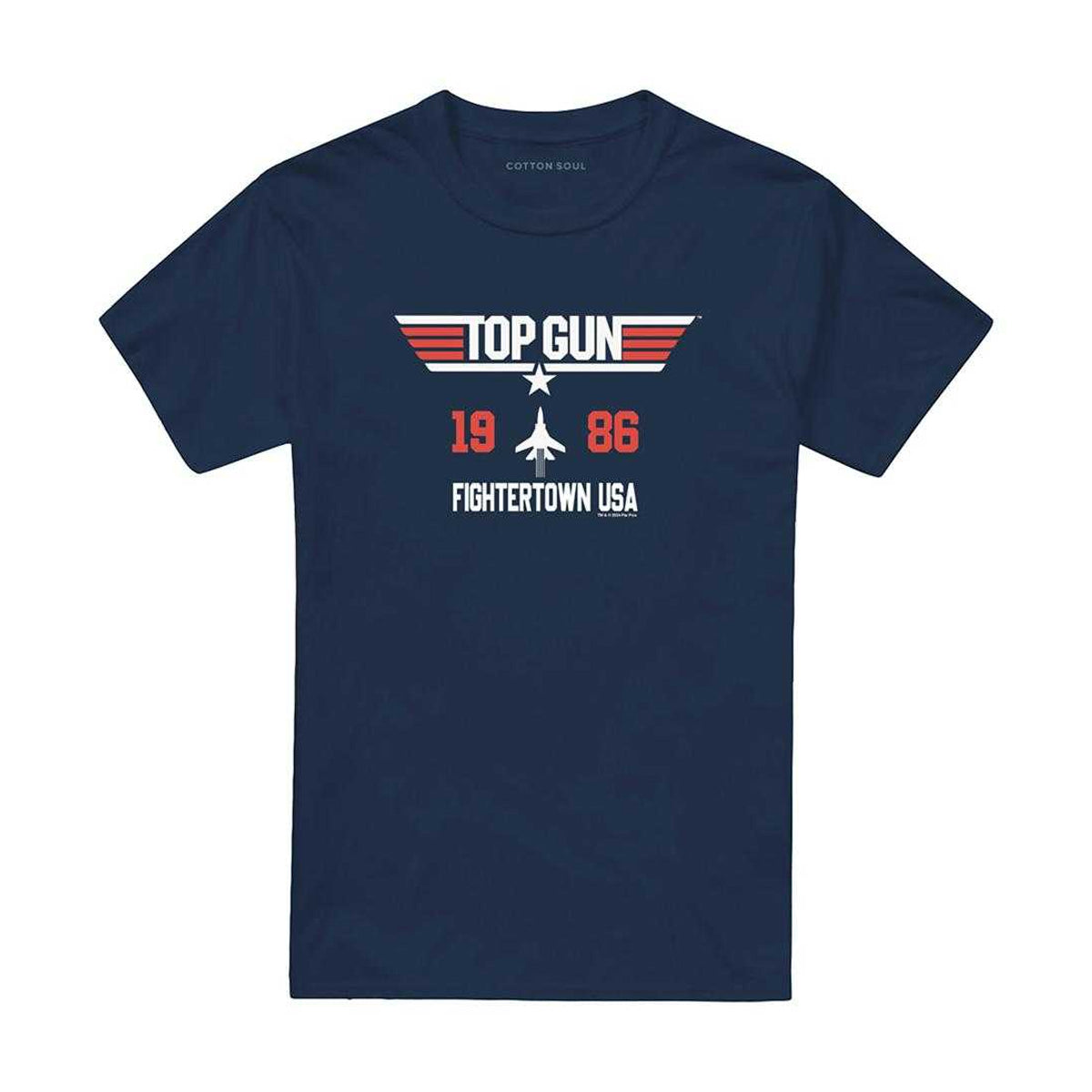 Navy - Front - Top Gun Unisex Adult Fightertown 1986 T-Shirt