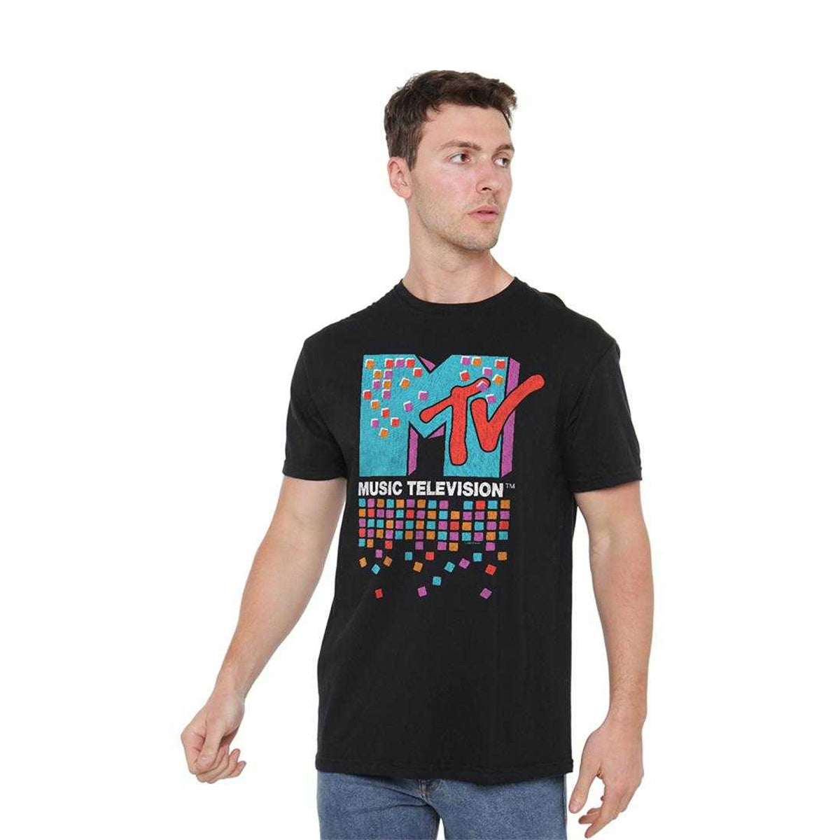 Black - Lifestyle - MTV Unisex Adult Color Chips T-Shirt