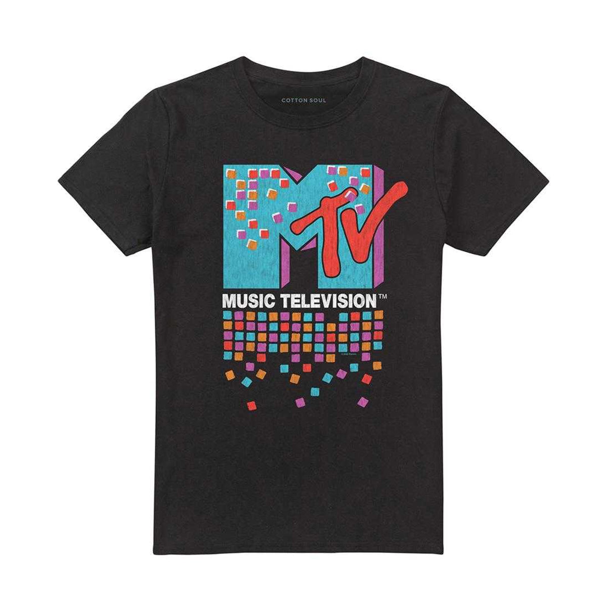 Black - Front - MTV Unisex Adult Color Chips T-Shirt