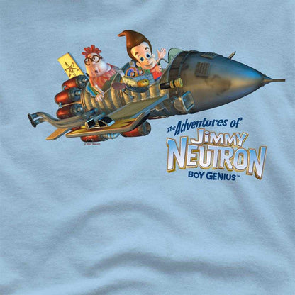 Light Blue - Side - Jimmy Neutron Unisex Adult Jimmy Rocket T-Shirt