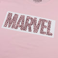 Light Pink - Side - Marvel Womens-Ladies Leopard Print Logo T-Shirt