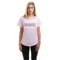 Light Pink - Lifestyle - Marvel Womens-Ladies Leopard Print Logo T-Shirt