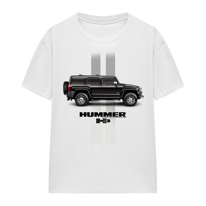 White - Front - Hummer Womens-Ladies Stripe T-Shirt