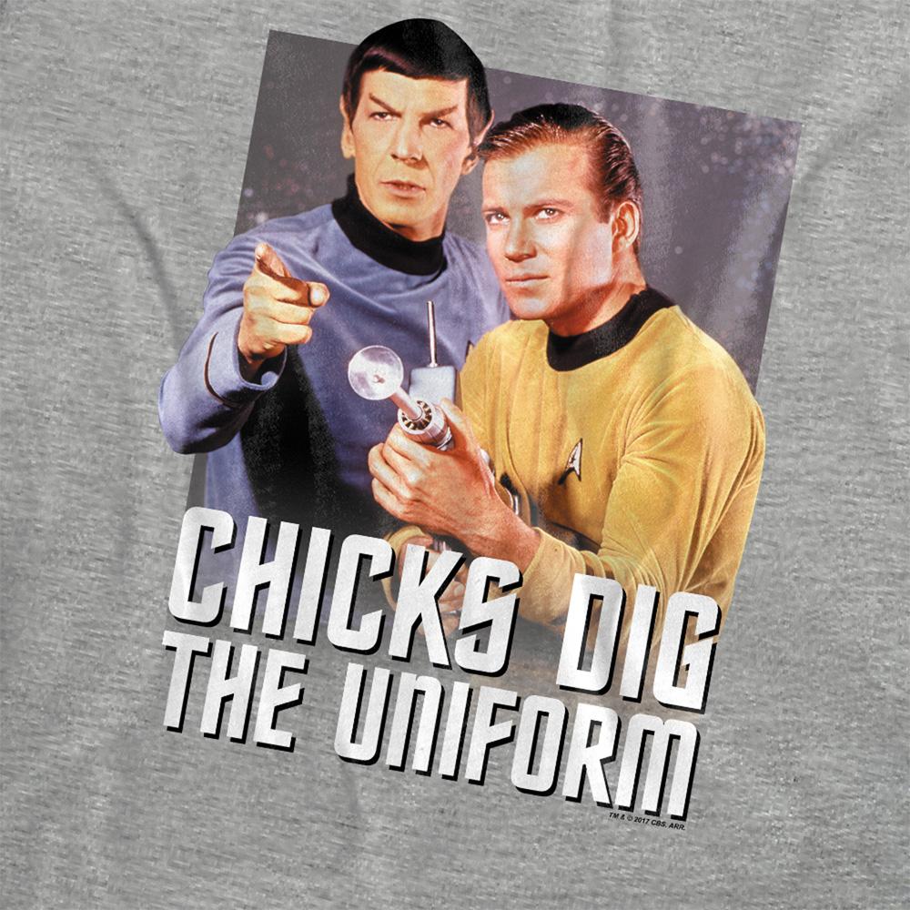 Athletic Heather - Side - Star Trek Womens-Ladies Chicks Dig T-Shirt