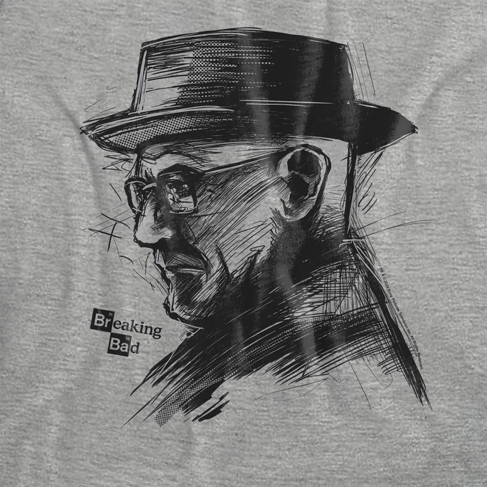 Athletic Heather - Side - Breaking Bad Womens-Ladies Heisenberg Sketch T-Shirt