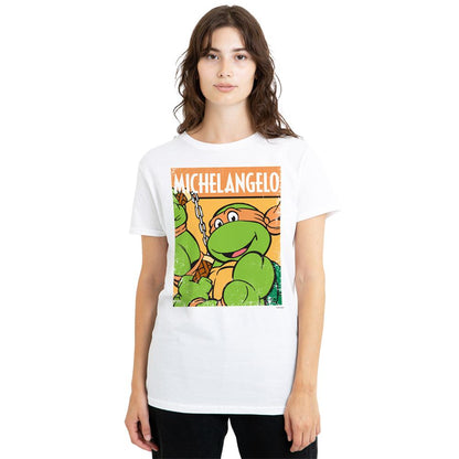 White - Lifestyle - Teenage Mutant Ninja Turtles Womens-Ladies Michelangelo T-Shirt