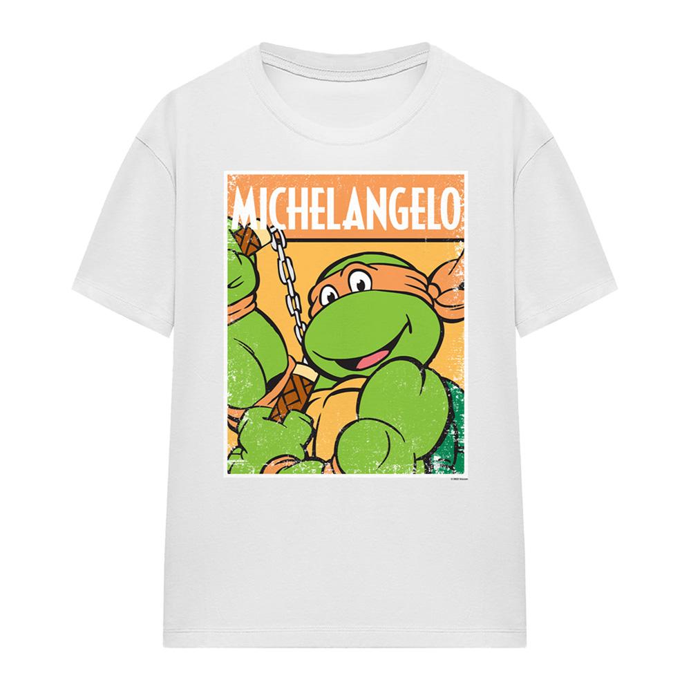 White - Front - Teenage Mutant Ninja Turtles Womens-Ladies Michelangelo T-Shirt