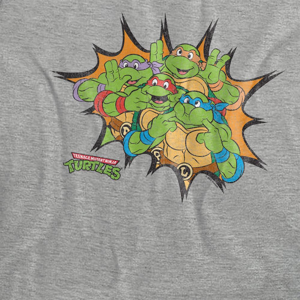 Athletic - Side - Teenage Mutant Ninja Turtles Womens-Ladies Funny Face Turtles T-Shirt