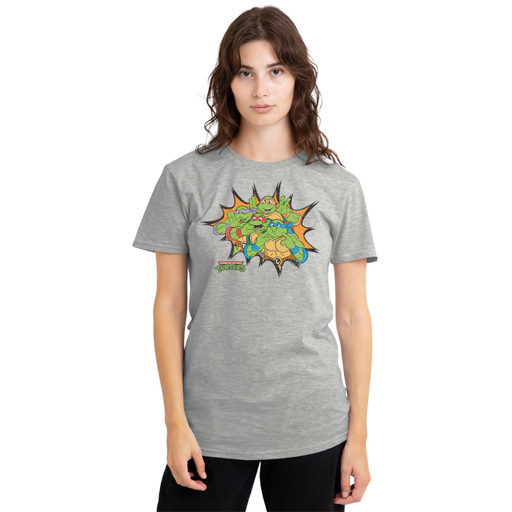 Athletic - Lifestyle - Teenage Mutant Ninja Turtles Womens-Ladies Funny Face Turtles T-Shirt