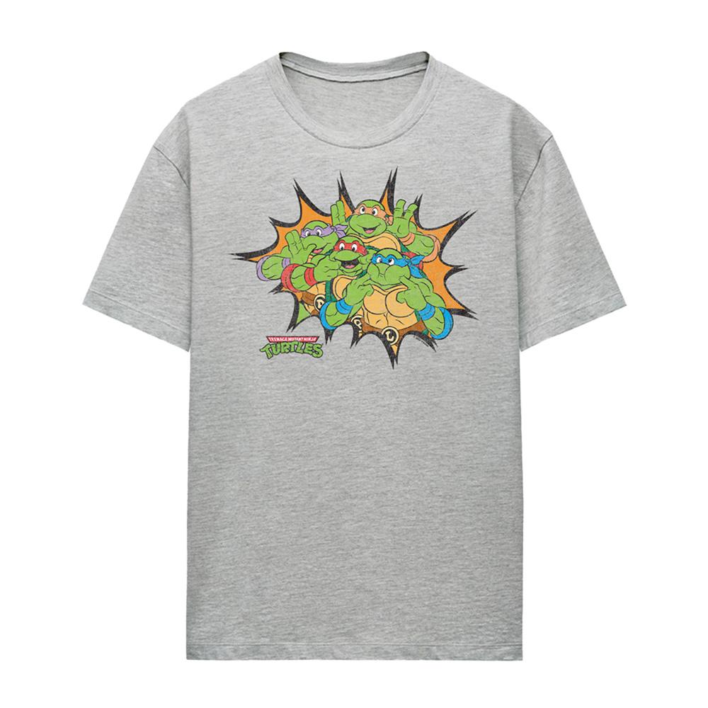 Athletic - Front - Teenage Mutant Ninja Turtles Womens-Ladies Funny Face Turtles T-Shirt