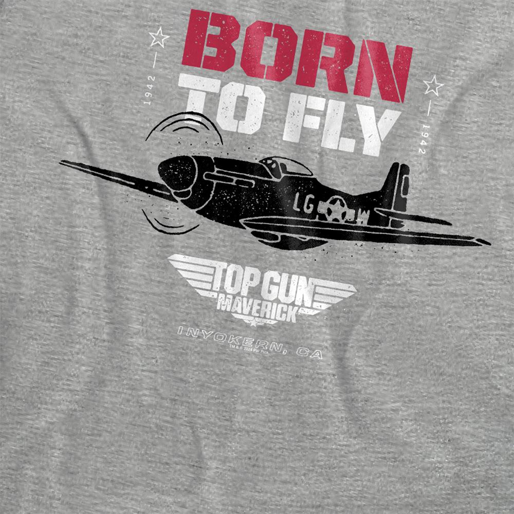 Athletic Heather - Side - Top Gun Womens-Ladies Born To Fly T-Shirt