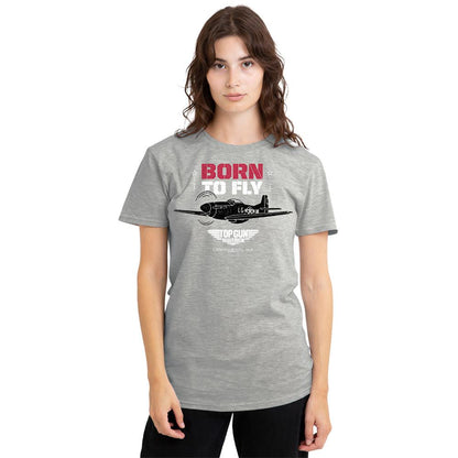 Athletic Heather - Lifestyle - Top Gun Womens-Ladies Born To Fly T-Shirt
