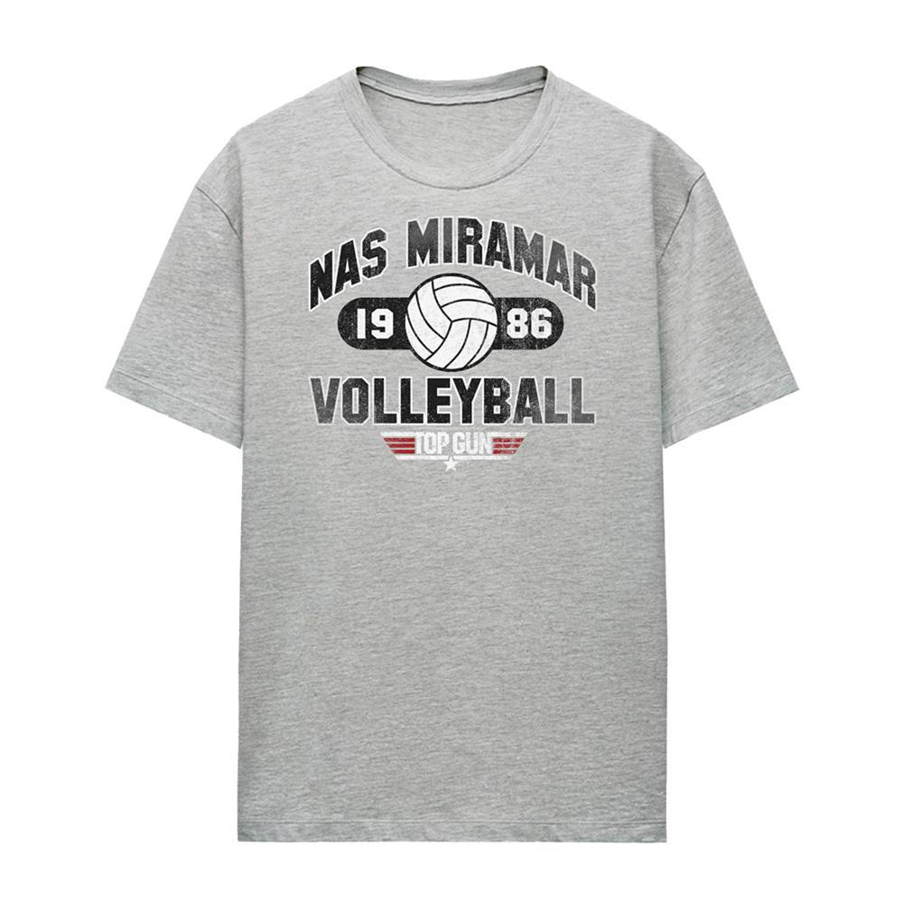 Athletic Heather - Front - Top Gun Womens-Ladies Nas Miramar Volleyball T-Shirt