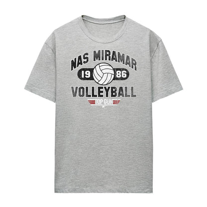 Athletic Heather - Front - Top Gun Womens-Ladies Nas Miramar Volleyball T-Shirt