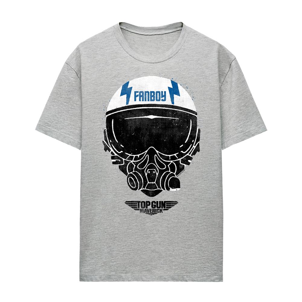 Athletic Heather - Front - Top Gun Womens-Ladies Fanboy Helmet T-Shirt
