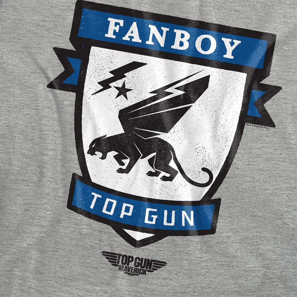 Athletic Heather - Side - Top Gun Womens-Ladies Fanboy Logo T-Shirt