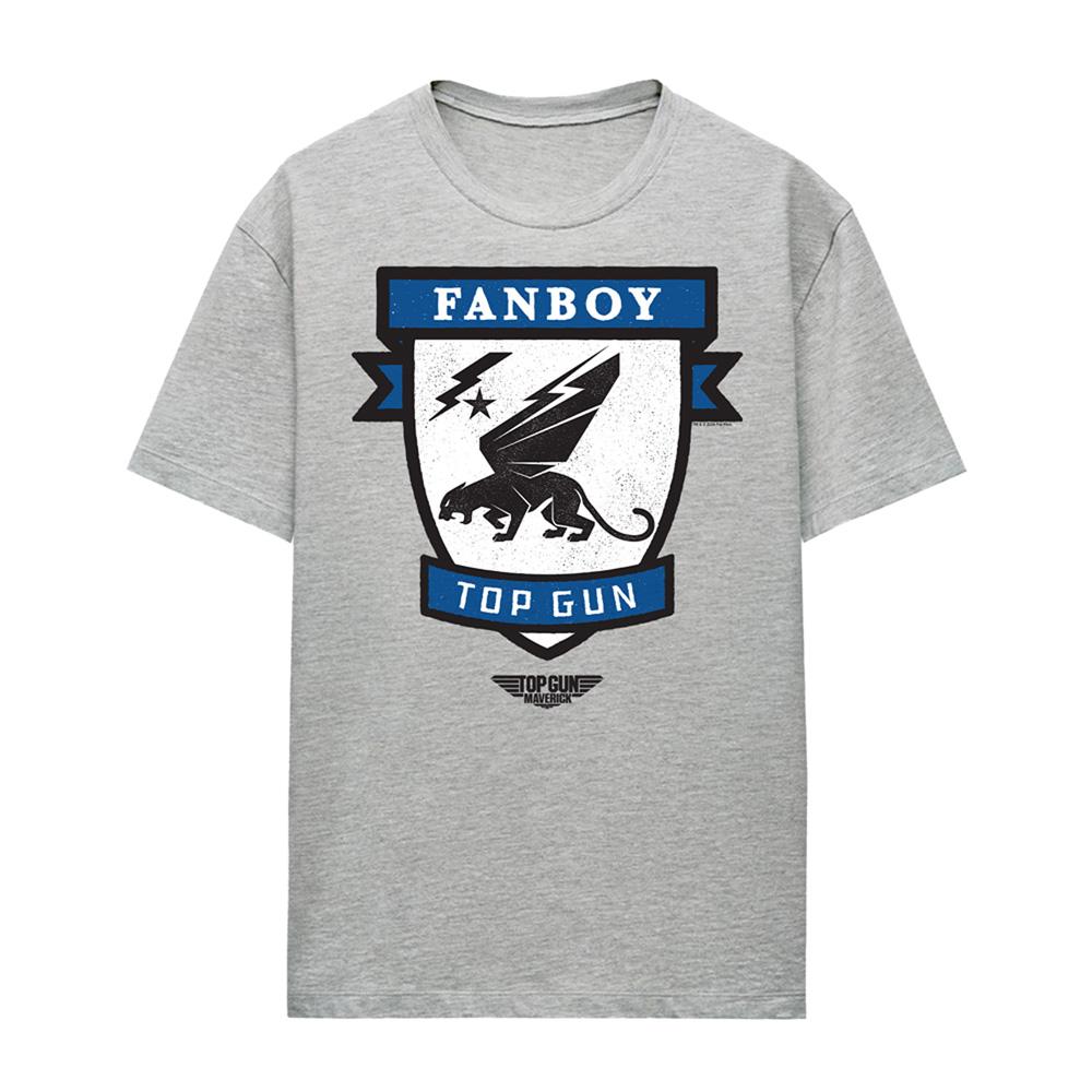 Athletic Heather - Front - Top Gun Womens-Ladies Fanboy Logo T-Shirt