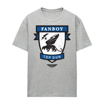 Athletic Heather - Front - Top Gun Womens-Ladies Fanboy Logo T-Shirt
