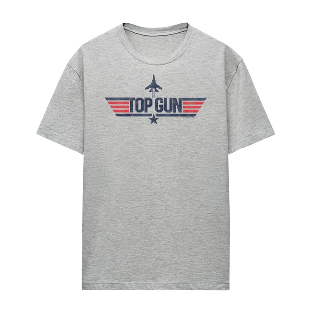Athletic Heather - Front - Top Gun Womens-Ladies Logo T-Shirt